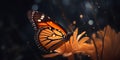 A close-up of a delicate butterfly perched on a flower dy two created with generative AI