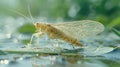 Pale Planthopper Insect on a Leaf, Macro Photography Royalty Free Stock Photo