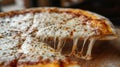Close Up of a Delicious Cheese Pizza Slice Royalty Free Stock Photo