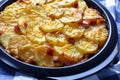 Close-up of a delicious, cheesy, potato casserole