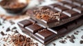 Close-up of delicious chocolate bars lying on a white table. The concept of sweets Royalty Free Stock Photo