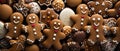 Close-up of delicious Christmas gingerbread cookies. Festive background Royalty Free Stock Photo