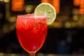 Close-up of delicious drink in glass of red berries Royalty Free Stock Photo