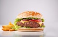 Close-up of delicious fresh hamburger