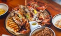 Grilled seafood platter Royalty Free Stock Photo