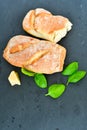 Home made italian ciabatta bread, olive oil and parmesan cheese Royalty Free Stock Photo