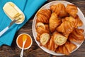 Close-up of delicious croissants on plate Royalty Free Stock Photo