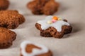 Christmas baked goods with cream on the table