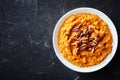 Close-up of delicious sweet potato mash, top view Royalty Free Stock Photo