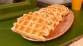 Close up of delicious waffles Royalty Free Stock Photo
