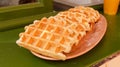 Close up of delicious waffles