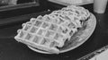 Close up of delicious waffles Royalty Free Stock Photo