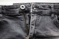 Close up of denim pants or jeans with zipper Royalty Free Stock Photo