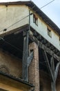 The close-up on the detail of architecture in Bologna, Italy