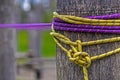 Close up detail arrangement with pillars and stretched wire 1