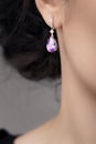 Close up Detail of a Beautiful Earring in Glamour Shot Royalty Free Stock Photo