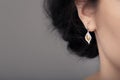 Close up Detail of a Beautiful Earring in Glamour Shot Royalty Free Stock Photo