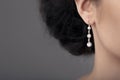 Close up Detail of a Beautiful Earring in Glamour Shot Royalty Free Stock Photo