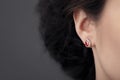 Close up Detail of a Beautiful Earring in Glamour Shot Royalty Free Stock Photo