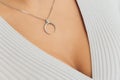 Close up Detail of a Beautiful Necklace in Glamour Shot - Image of a beautiful precious piece around model s neck. Royalty Free Stock Photo