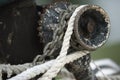 Close Up Detail Of Boat Rope Winch Royalty Free Stock Photo