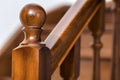 Close-up detail of brown wooden stairs