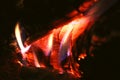 Close Up Detail of a Burning Log