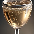 Close up of detail of champagne cup with bubbles