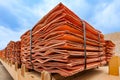 Copper Cathodes Royalty Free Stock Photo