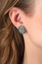 Close up Detail of a earing on a Female Model