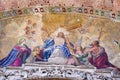 Close up detail of exterior mosaic on St. Mark`s Basilica in Venice. Royalty Free Stock Photo