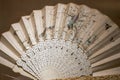 Close-up detail of a folding fan in Lingnan style, Guangdong, China Royalty Free Stock Photo