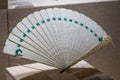 Close-up detail of a folding fan in Lingnan style, Guangdong, China Royalty Free Stock Photo