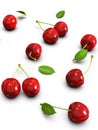 Delicious looking red cherries on white background Royalty Free Stock Photo