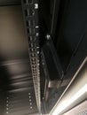 Close up detail of 19`` industrial rack for telecommunication