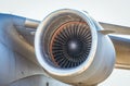 Close up detail with a large jet engine Royalty Free Stock Photo