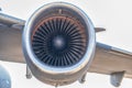 Close up detail with a large jet engine Royalty Free Stock Photo