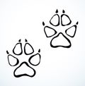 Dog foot print. Vector drawing Royalty Free Stock Photo