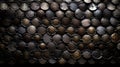 Close up detail of a medieval knight armor. Selective focus