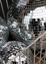 Close Up Detail of Mirrored Disco Balls