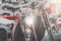 Close up detail of motor-bicycle. Royalty Free Stock Photo