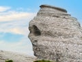 Close up detail with the natural rock formation in the Bucegi Natural Park which is in the Bucegi Mountains of Romania called The Royalty Free Stock Photo