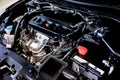 Close up detail of new car engine The powerful engine of a car. Royalty Free Stock Photo