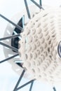 Close up Detail of a New rear gears set of road bike. New bike cassette Royalty Free Stock Photo