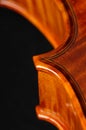 Close up detail of purfling on new violin Royalty Free Stock Photo