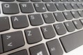 Close-up detail of a QWERTY keyboard of a laptop PC Royalty Free Stock Photo