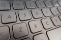 Close-up detail of a QWERTY keyboard of a laptop PC Royalty Free Stock Photo