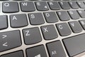 Close-up detail of a QWERTY keyboard of a laptop PC Royalty Free Stock Photo