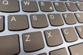 Close-up detail of a QWERTY keyboard of a laptop PC Royalty Free Stock Photo
