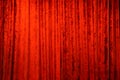 Close up detail of red theater curtains